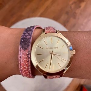 Michael Kors Snakeskin wrap watch